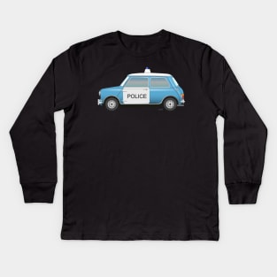 London Police Car - Morris Mini Illustration Kids Long Sleeve T-Shirt